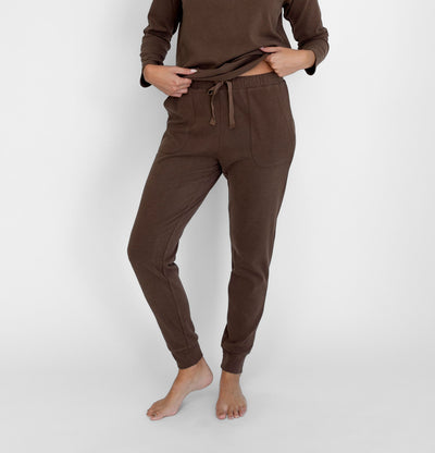 Zoe Bamboo Jersey Pant - Cocoa