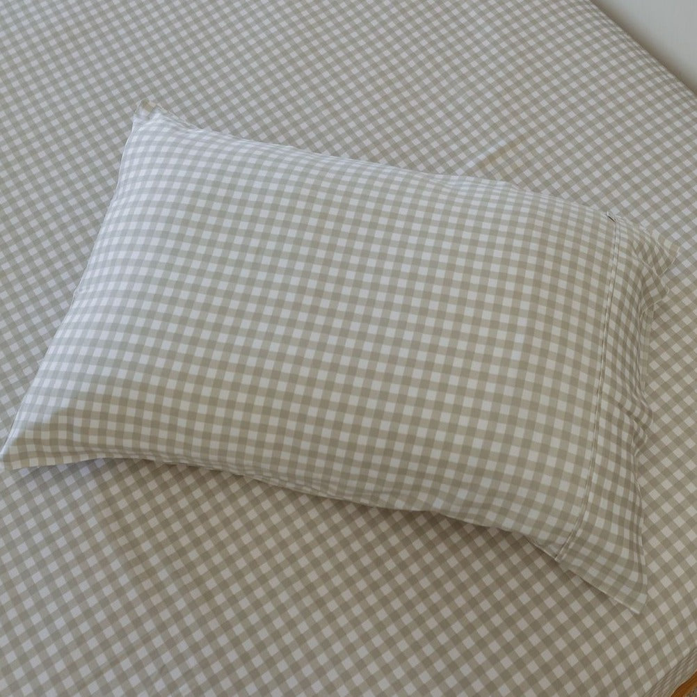Bamboo Pillowslip - Olive Gingham