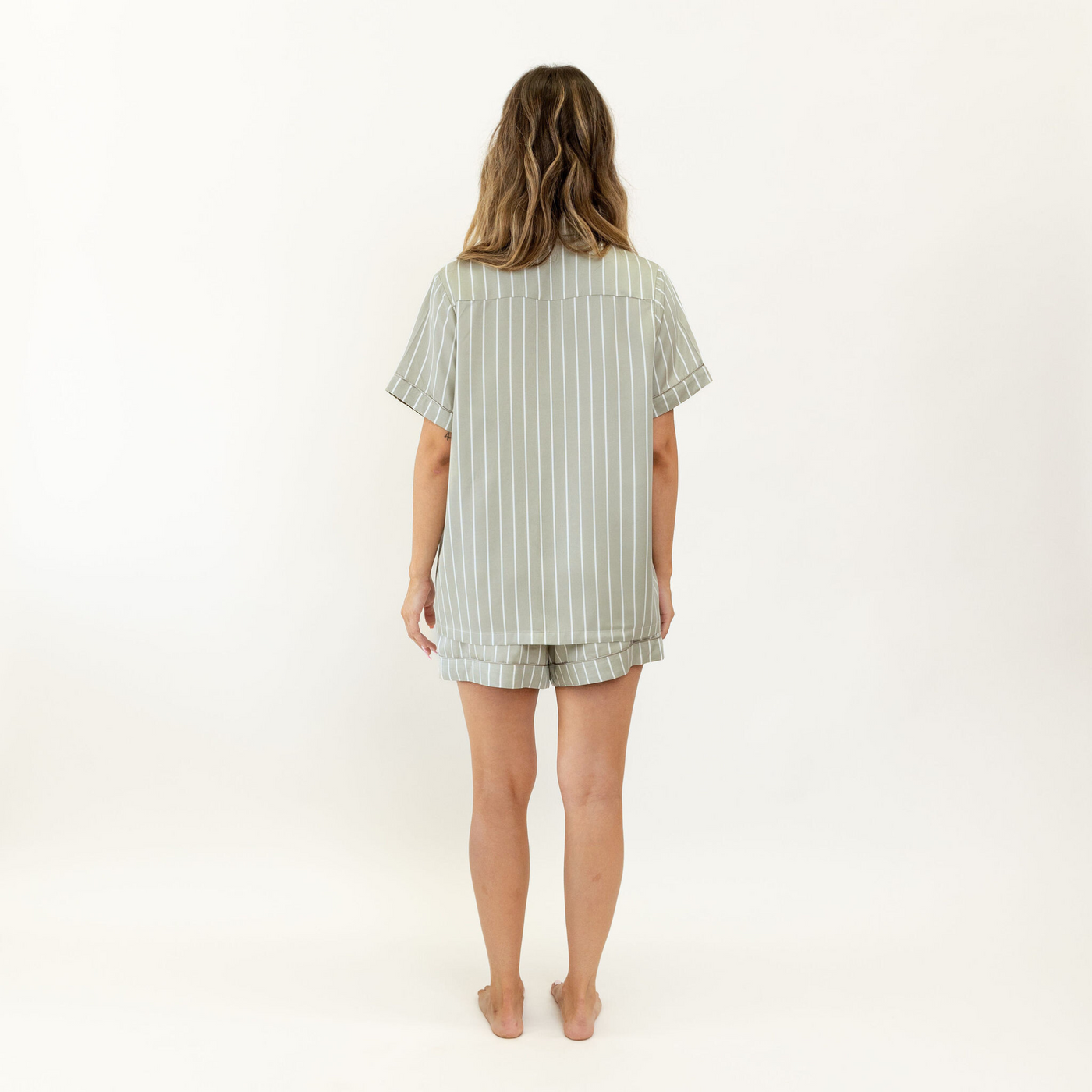 Ivy Bamboo Shirt - Olive Stripe [PRE-ORDER]