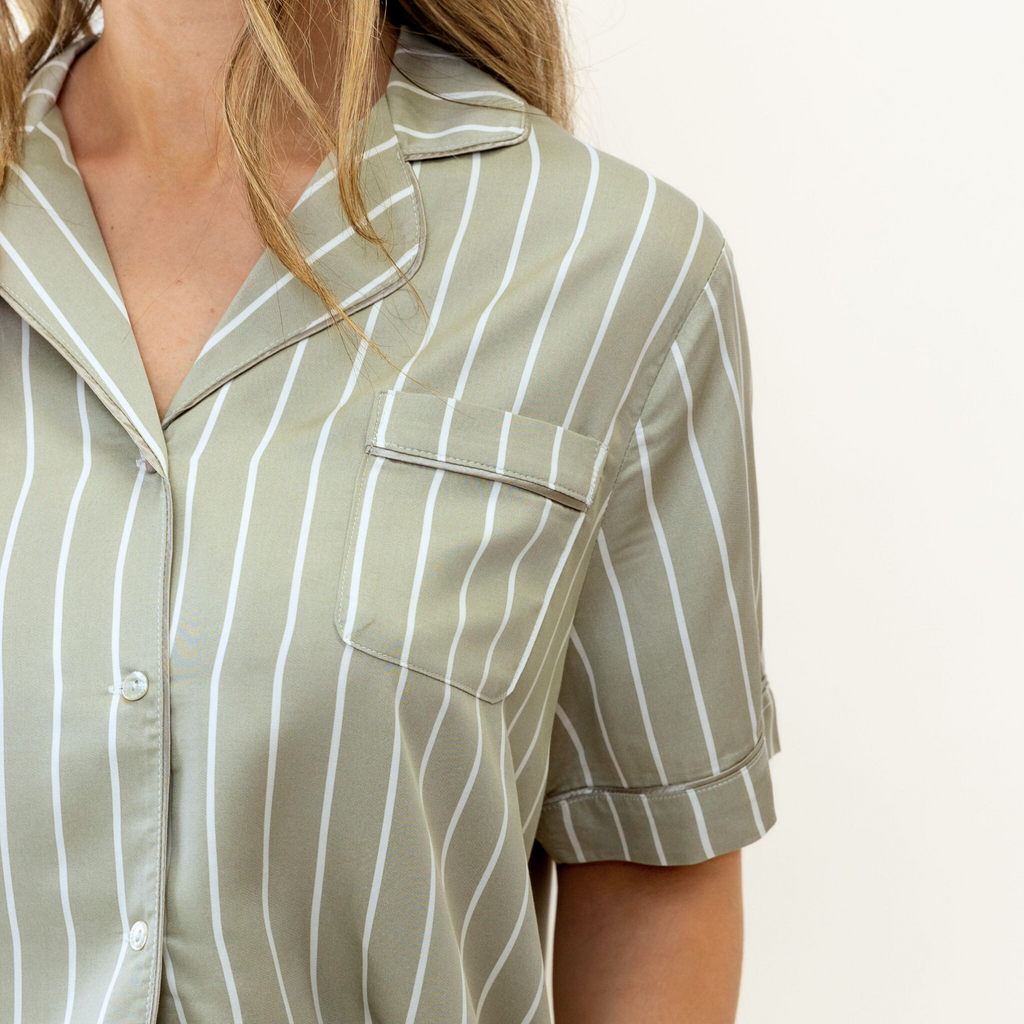 Olive Stripe Ivy Bamboo Shirt