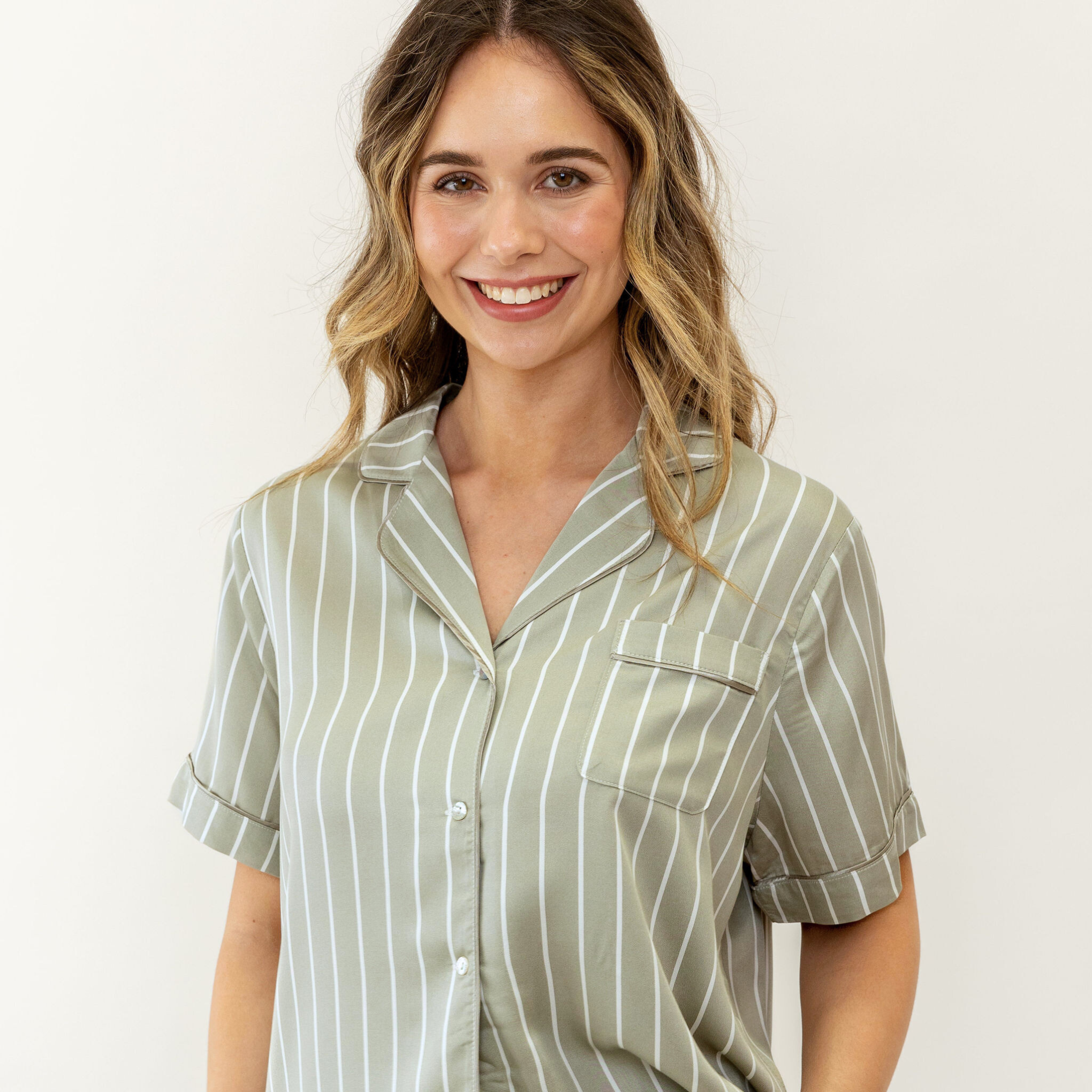 Olive Stripe Ivy Bamboo Shirt