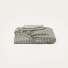 Bamboo Fitted Sheet & Pillowslips - Olive Stripe