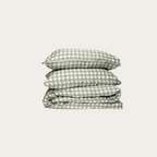 Moss Gingham Bamboo Quilt Cover