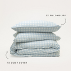 Sky Gingham Bamboo Quilt Cover