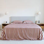 Cinnamon Stripe Bamboo Fitted Sheet Set