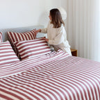Cinnamon Stripe Bamboo Quilt Cover