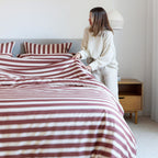 Cinnamon Stripe Bamboo Quilt Cover