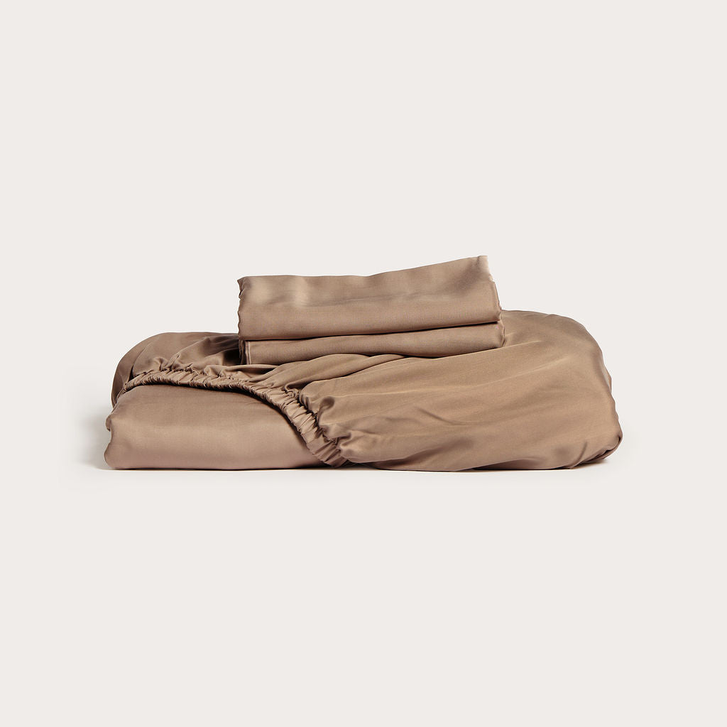 Latte Bamboo Fitted Sheet Set