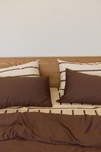 Chocolate Stripe Bamboo Sheet Set