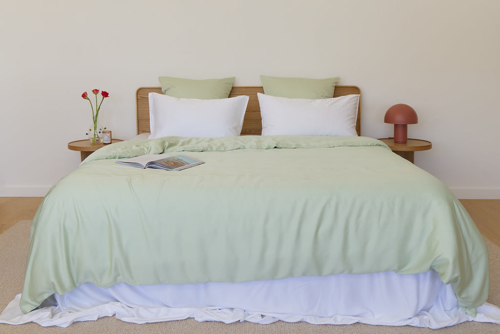 Mint Bamboo Quilt Cover