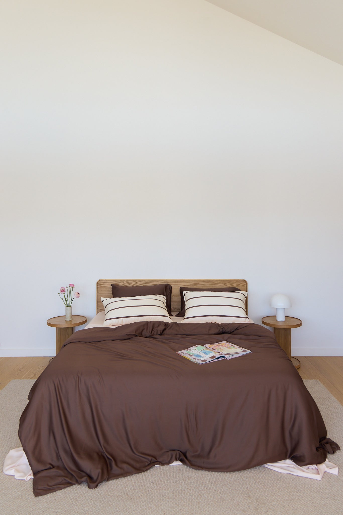 Chocolate Stripe Bamboo Fitted Sheet Set