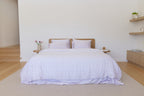 Lilac Gingham Bamboo Fitted Sheet Set