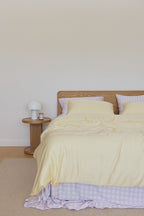 Lilac Gingham Bamboo Sheet Set