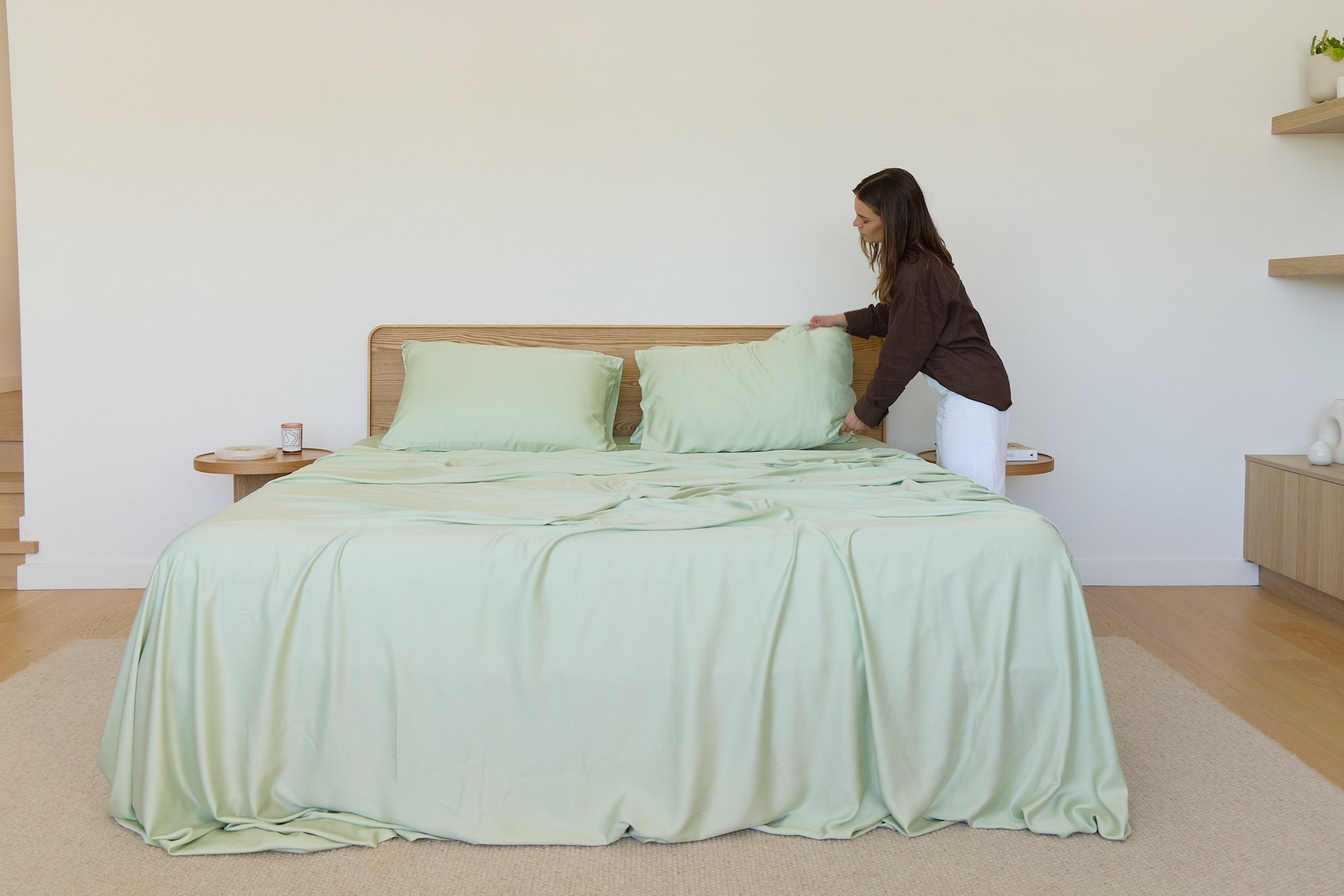 Mint Bamboo Quilt Cover