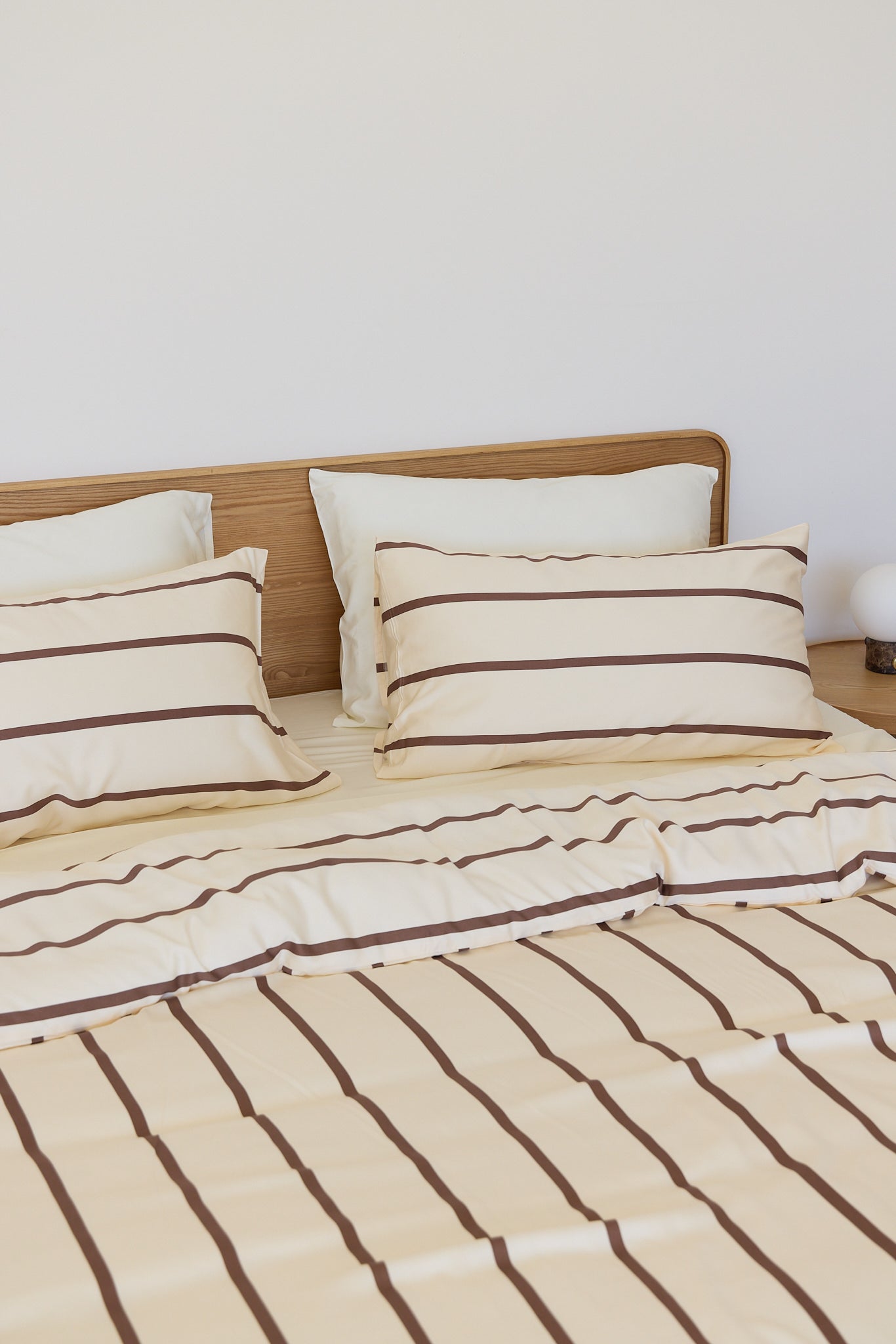 Chocolate Stripe Bamboo Fitted Sheet Set