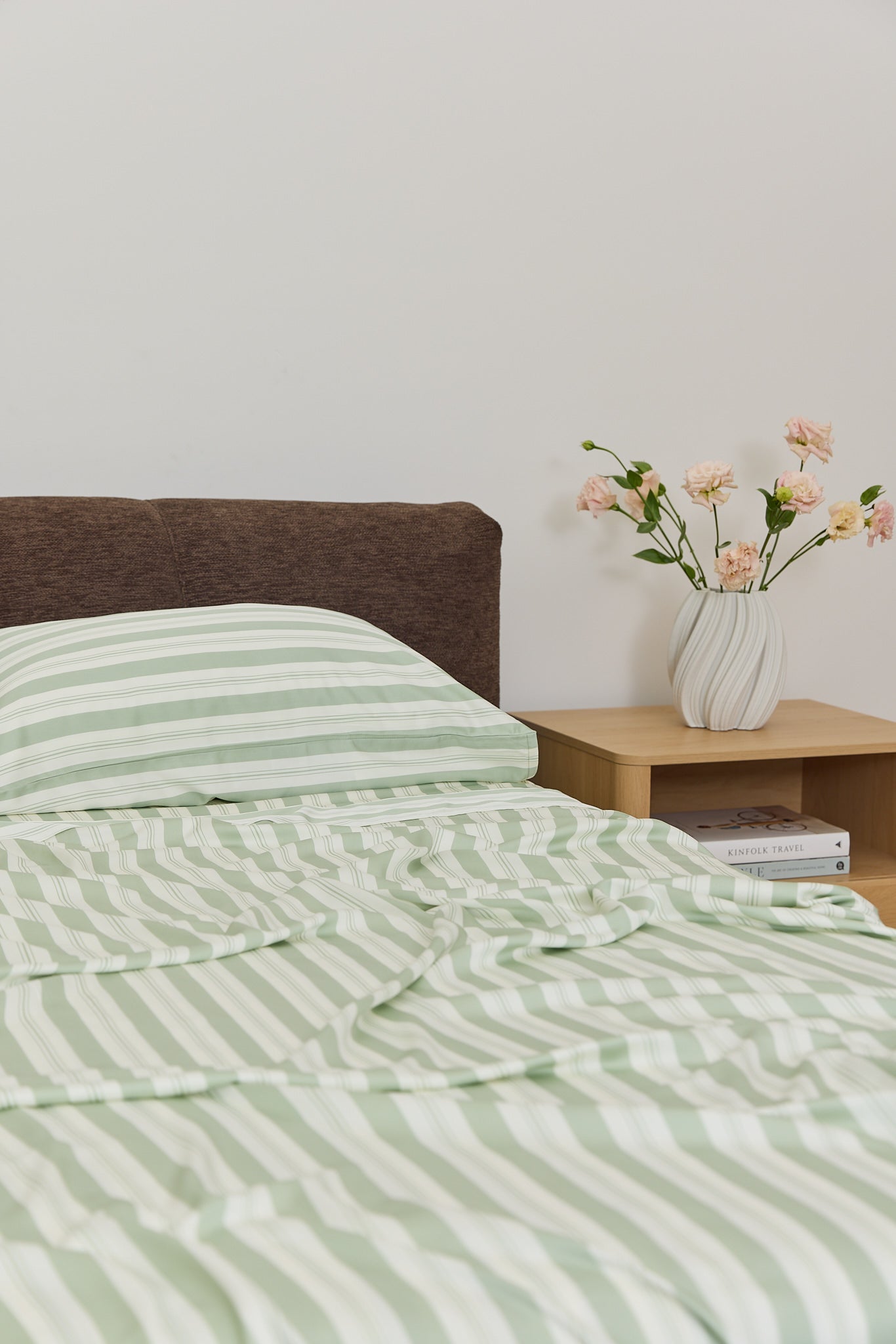 Pistachio Stripe Bamboo Fitted Sheet