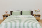 Pistachio Stripe Bamboo Fitted Sheet