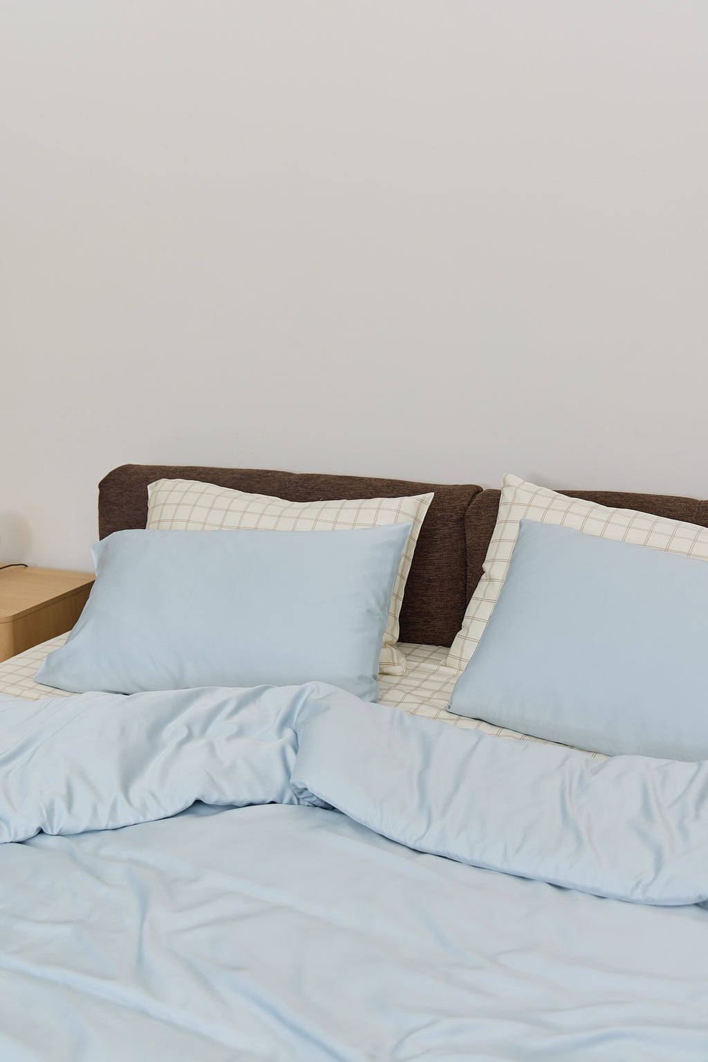 Latte Grid Bamboo Fitted Sheet