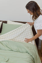 Latte Grid Bamboo Sheet Set