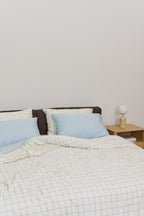 Latte Grid Bamboo Quilt Cover