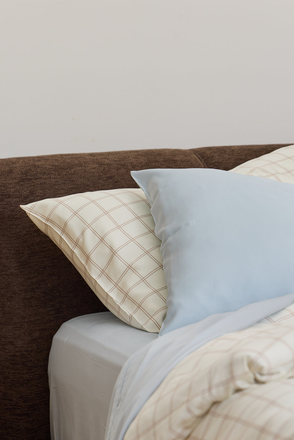 Latte Grid Bamboo Sheet Set