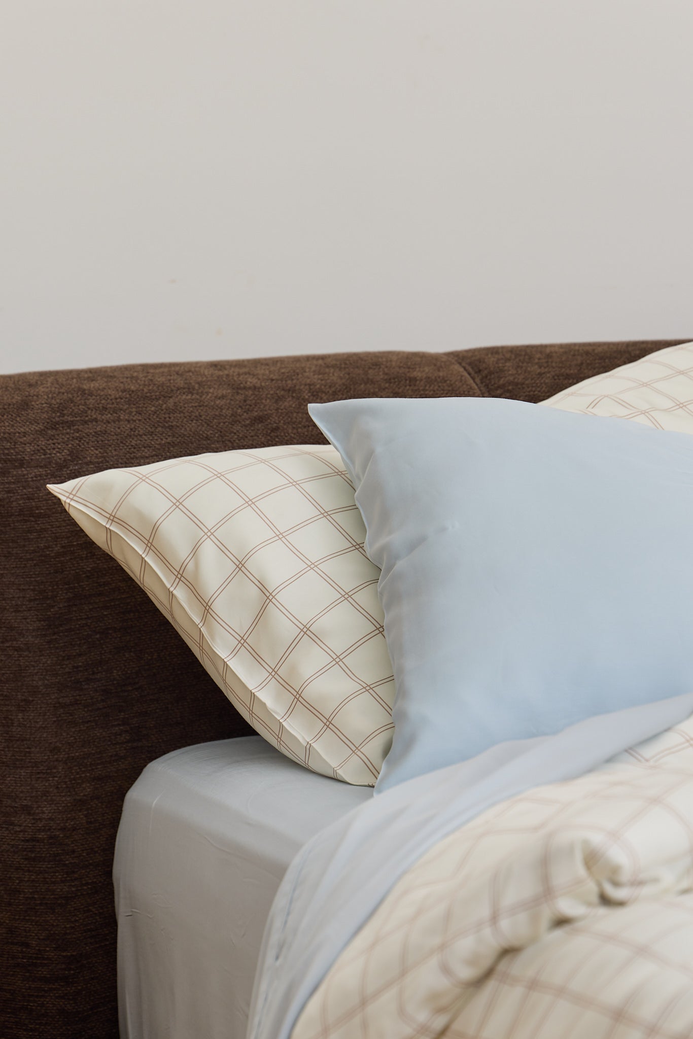 Latte Grid Bamboo Sheet Set