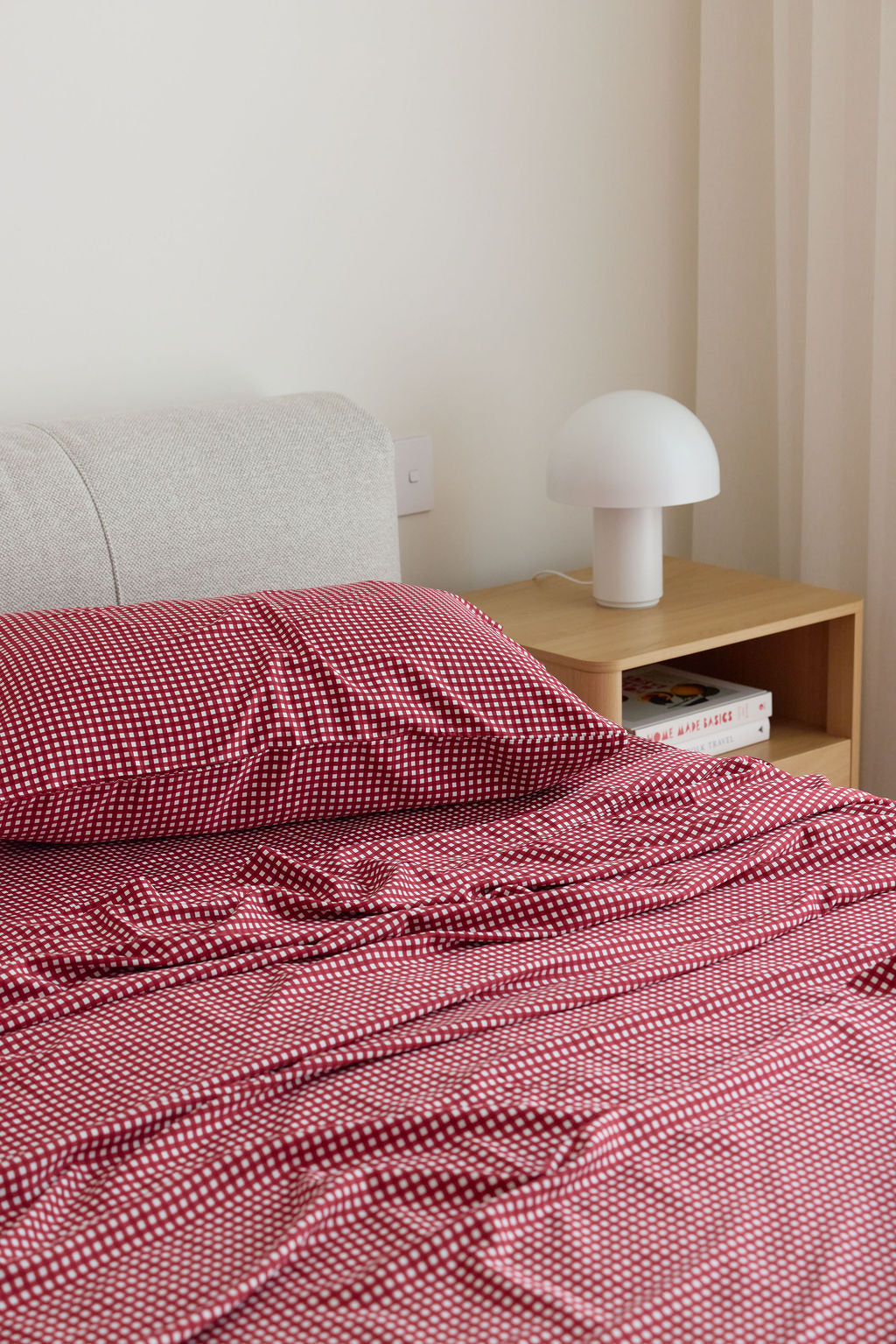 Cherry Gingham Bamboo Sheet Set
