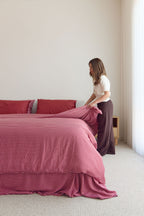 Cherry Gingham Bamboo Fitted Sheet