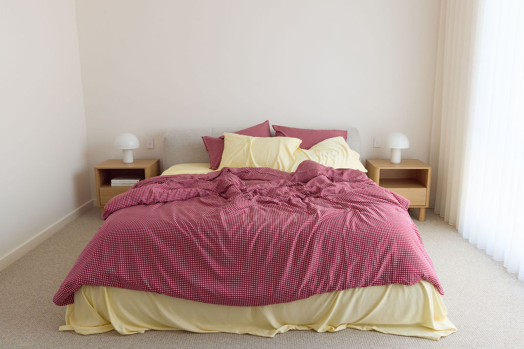 Cherry Gingham Bamboo Quilt Cover