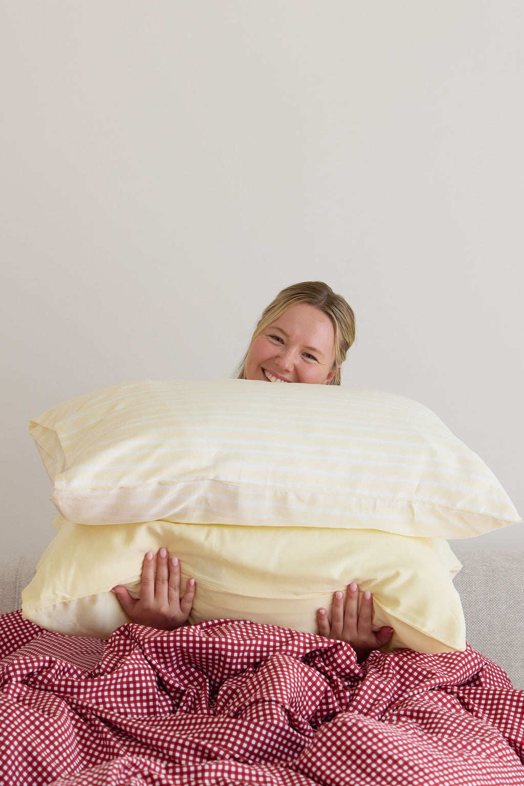 Cherry Gingham Bamboo Quilt Cover