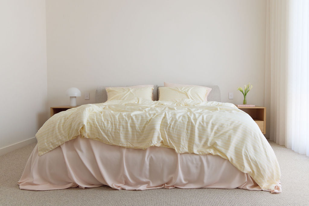 Butter Stripe Bamboo Quilt Cover