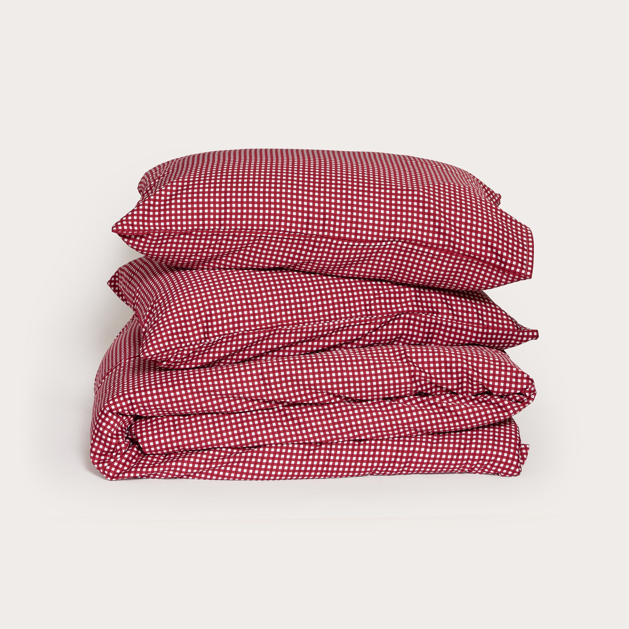 Cherry Gingham Bamboo Quilt Cover