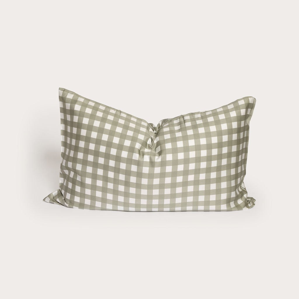 Moss Gingham Bamboo Pillowslip