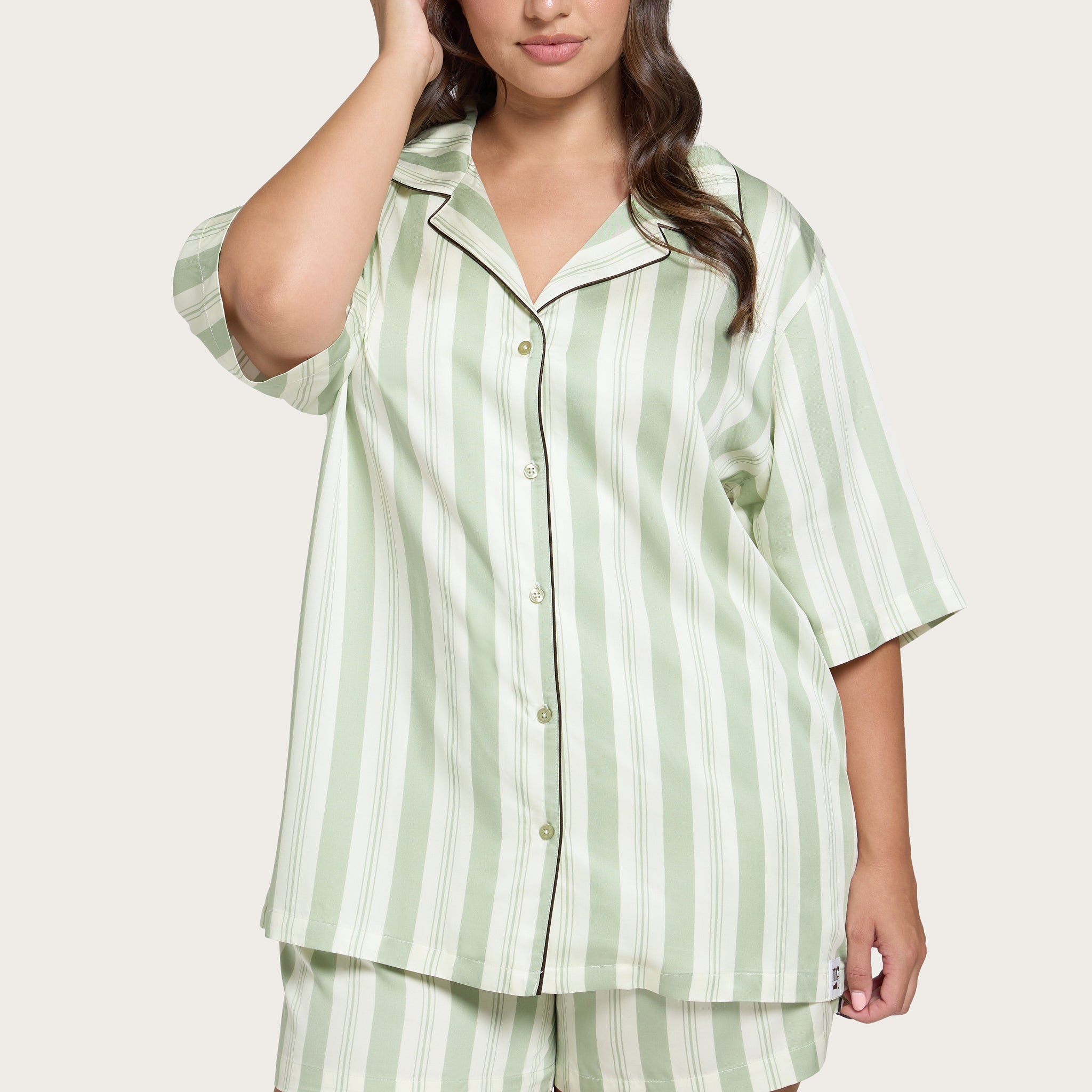 Pistachio Stripe Lottie Bamboo Shirt