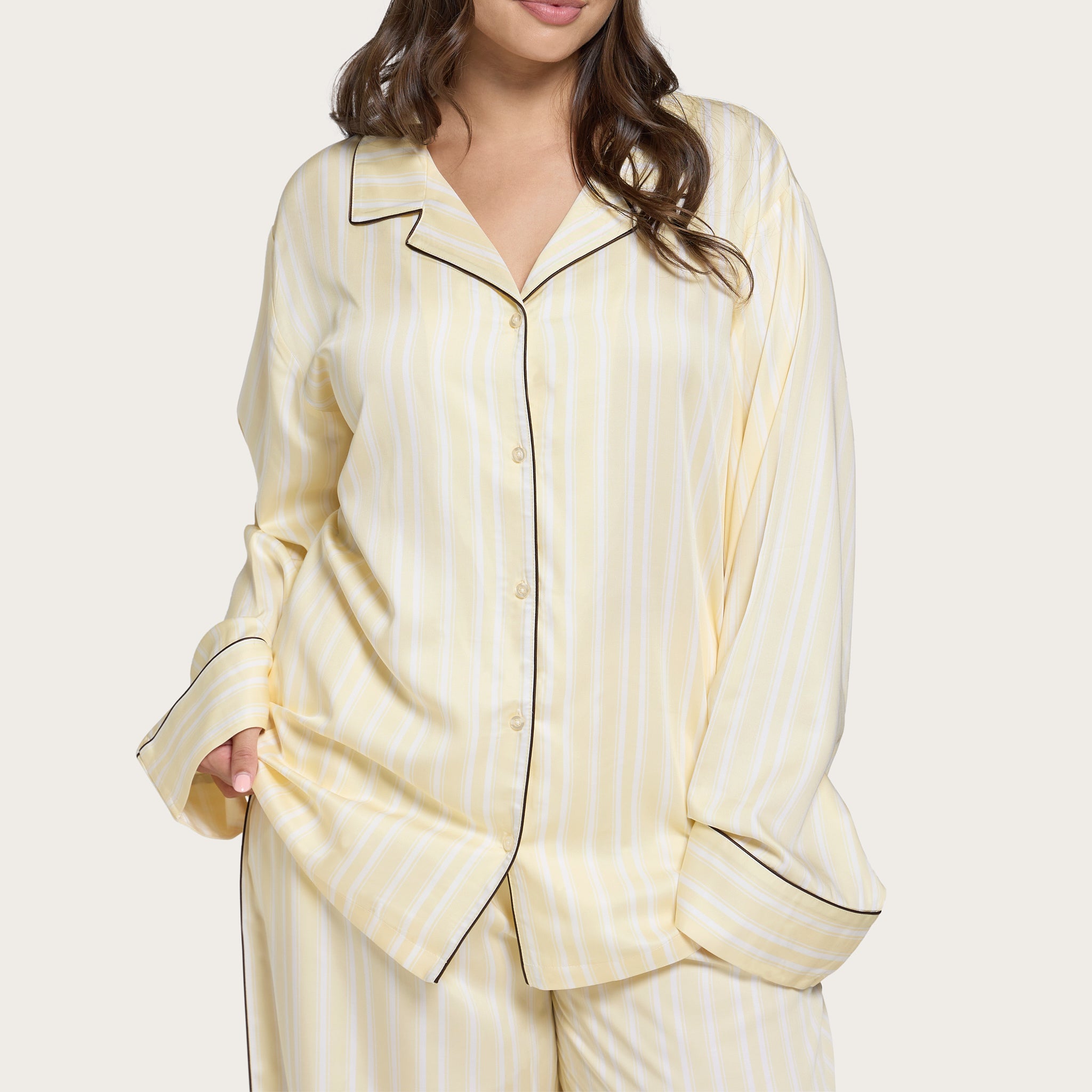 Butter Stripe Lottie Bamboo Long Sleeve Shirt