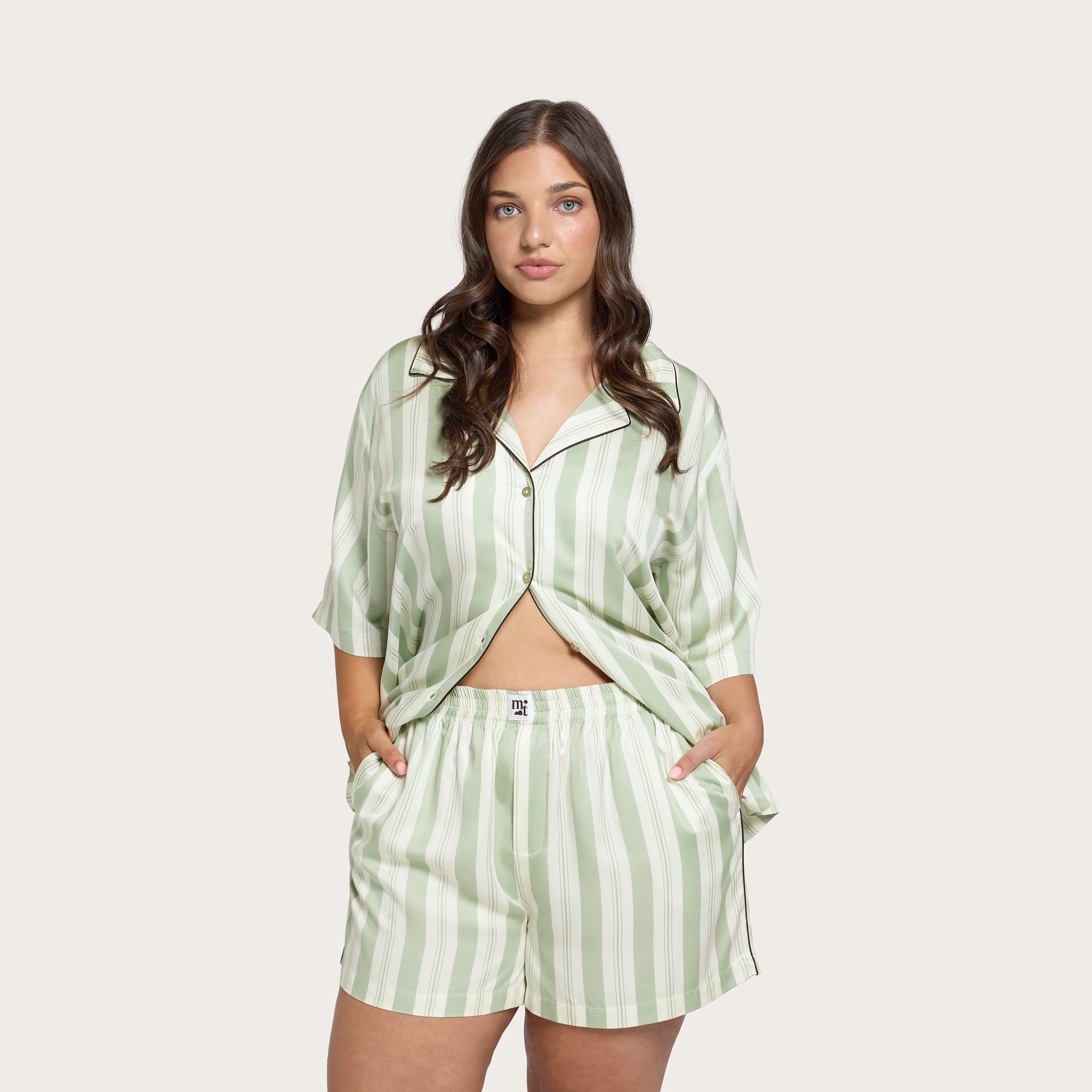 Pistachio Stripe Lottie Bamboo Short