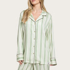 Pistachio Stripe Lottie Bamboo Long Sleeve Shirt