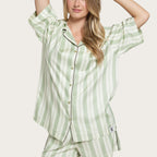 Pistachio Stripe Lottie Bamboo Shirt