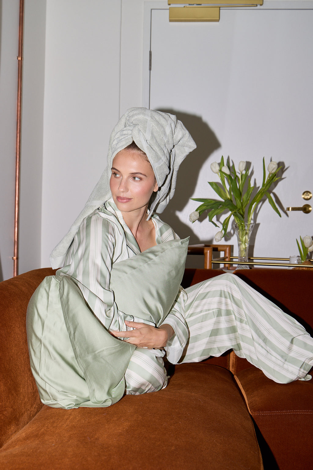 Pistachio Stripe Lottie Bamboo Pant