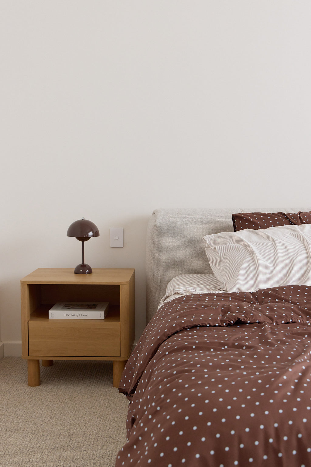 Chocolate Polka Dot Bamboo Quilt Cover
