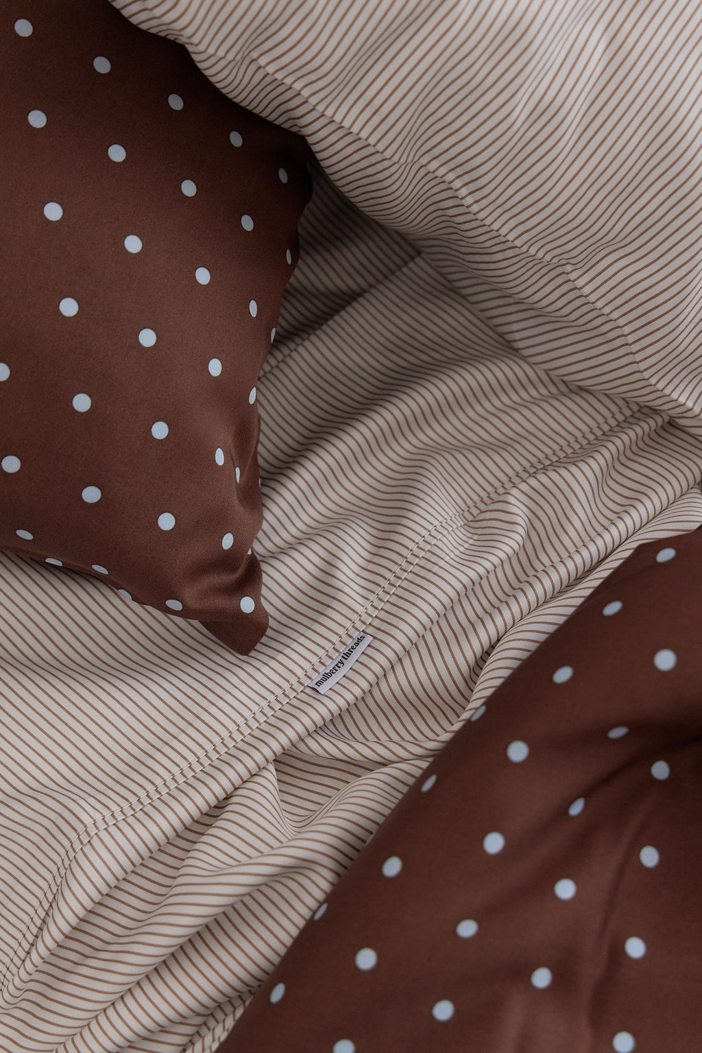 Chocolate Polka Dot Bamboo Quilt Cover
