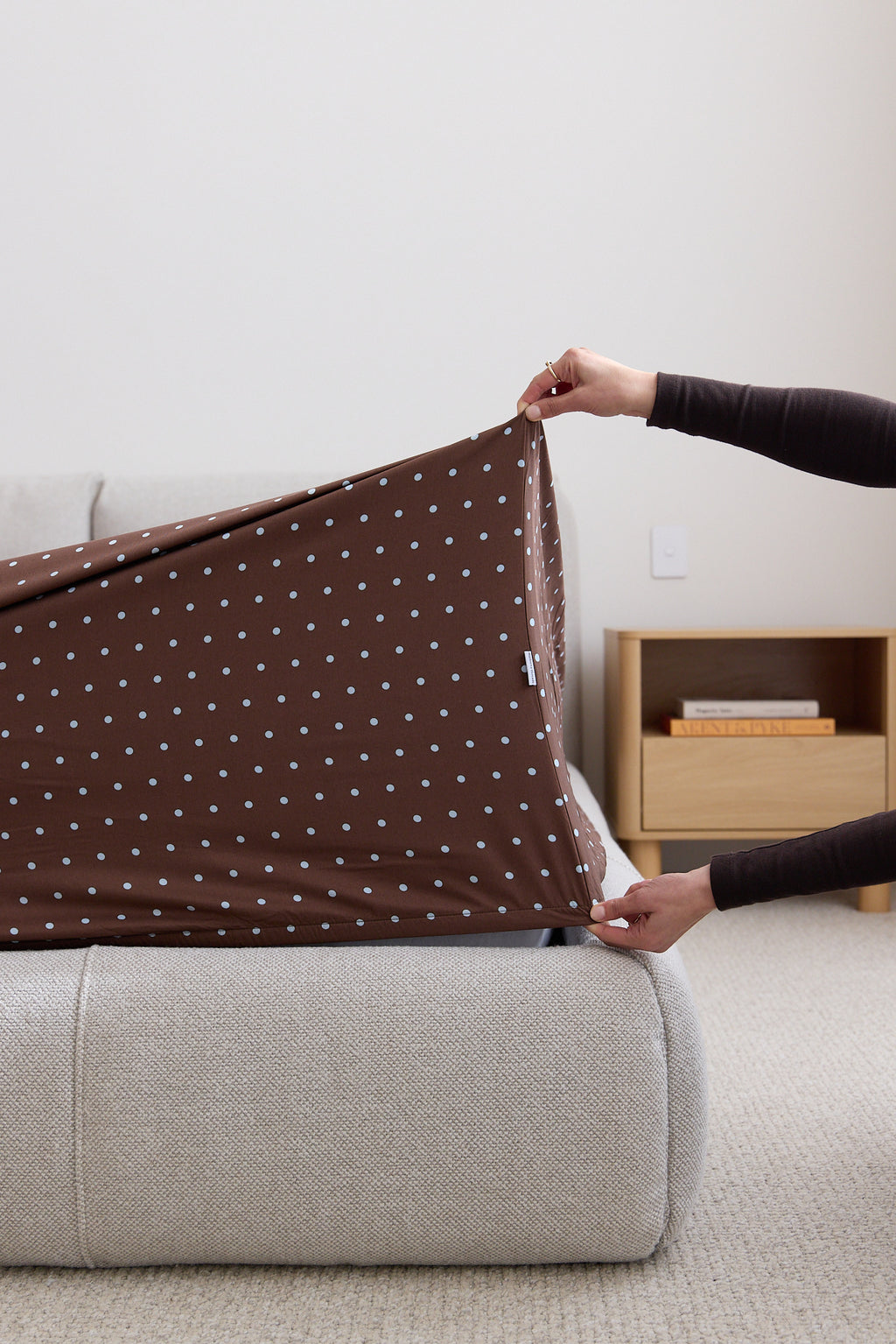 Chocolate Polka Dot Bamboo Fitted Sheet
