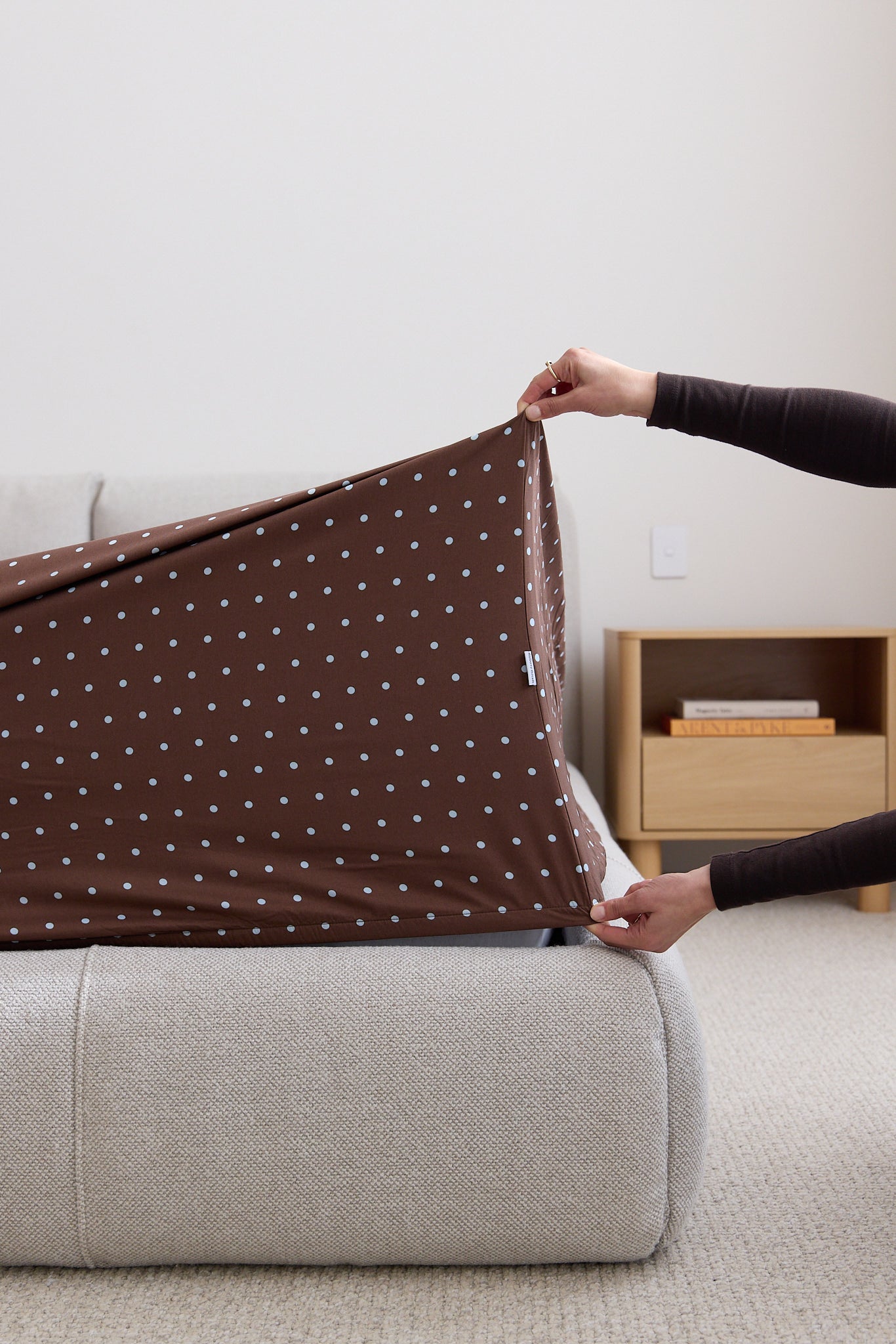 Chocolate Polka Dot Bamboo Fitted Sheet