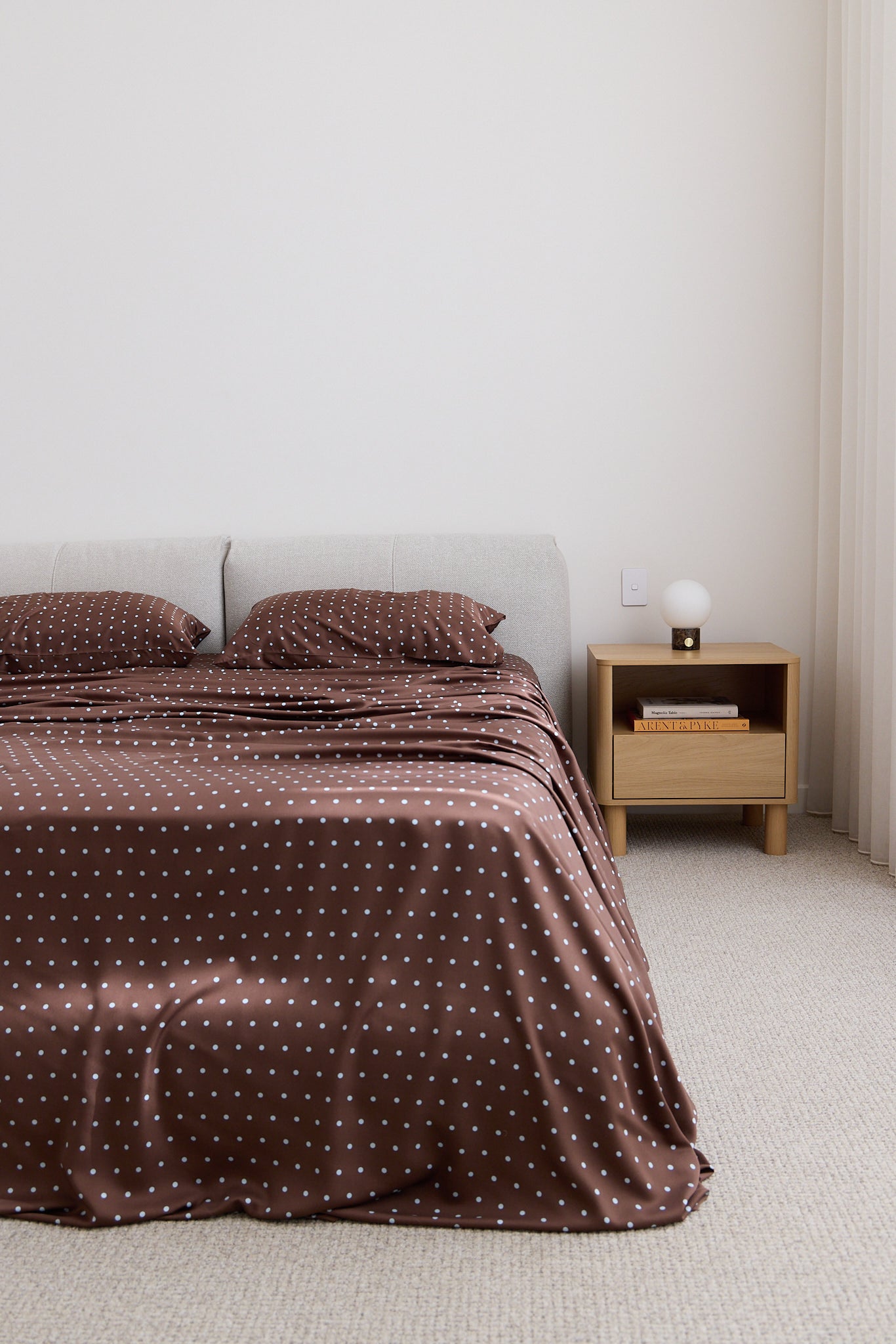Chocolate Polka Dot Bamboo Sheet Set