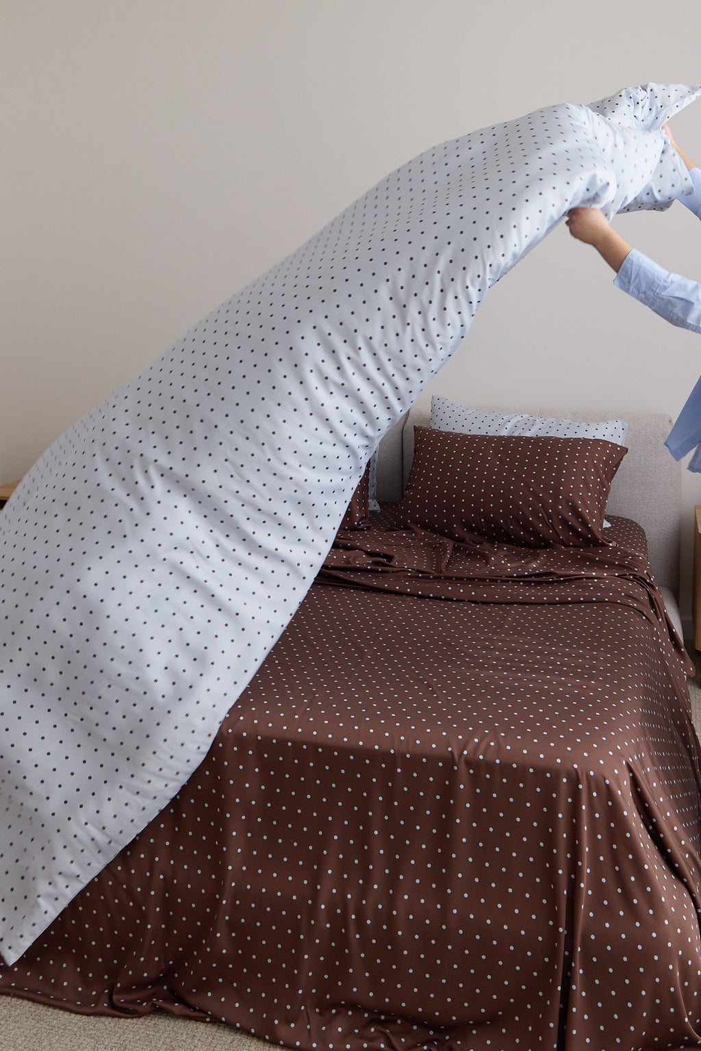 Chocolate Polka Dot Bamboo Sheet Set