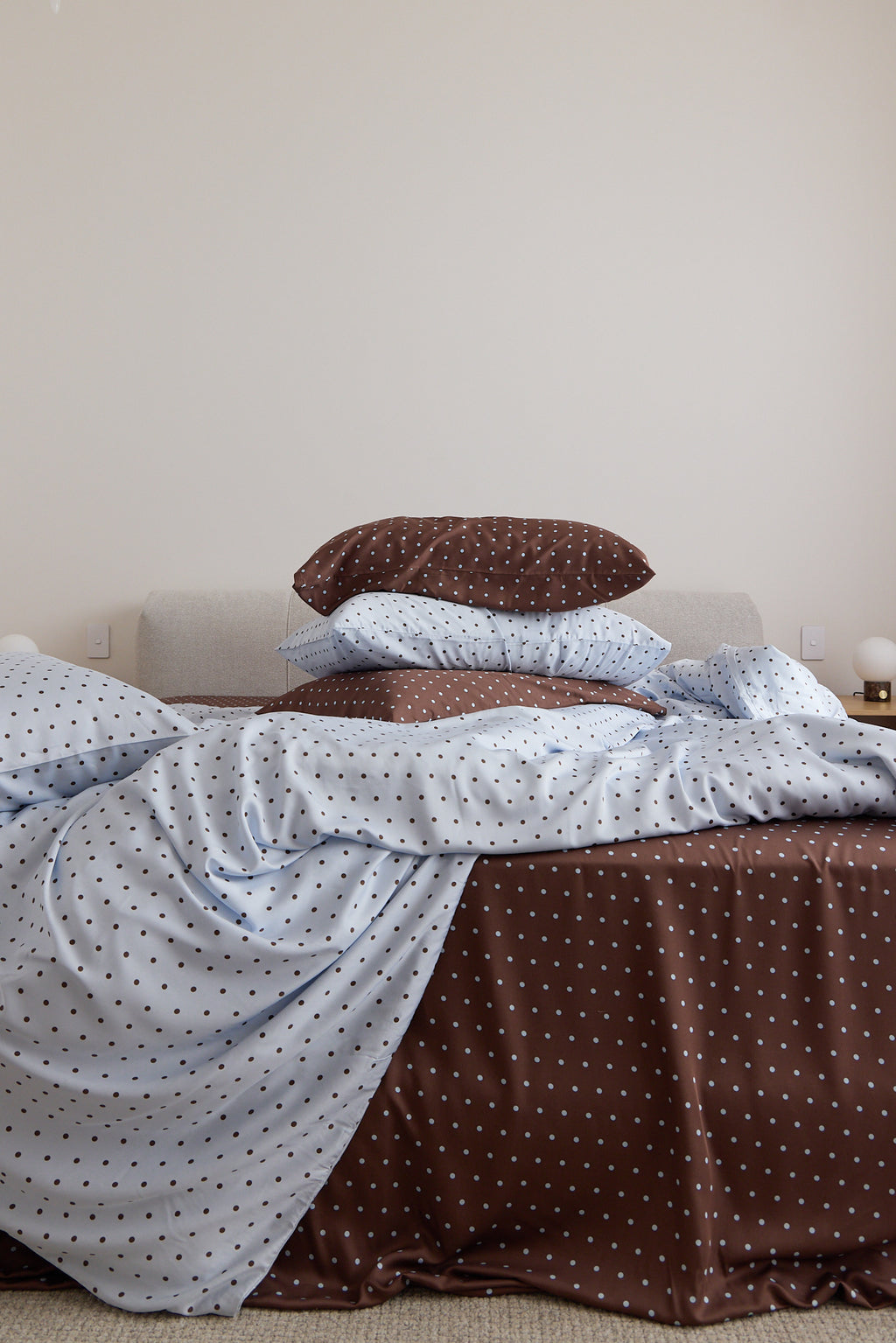 Chocolate Polka Dot Bamboo Sheet Set