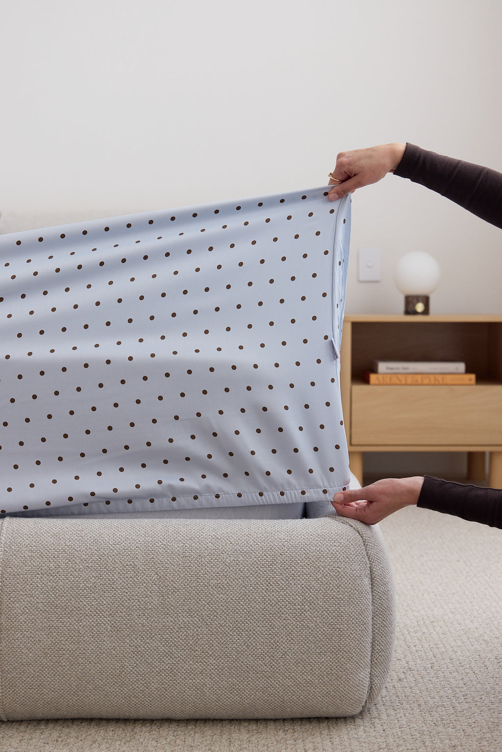 Sky Polka Dot Bamboo Fitted Sheet