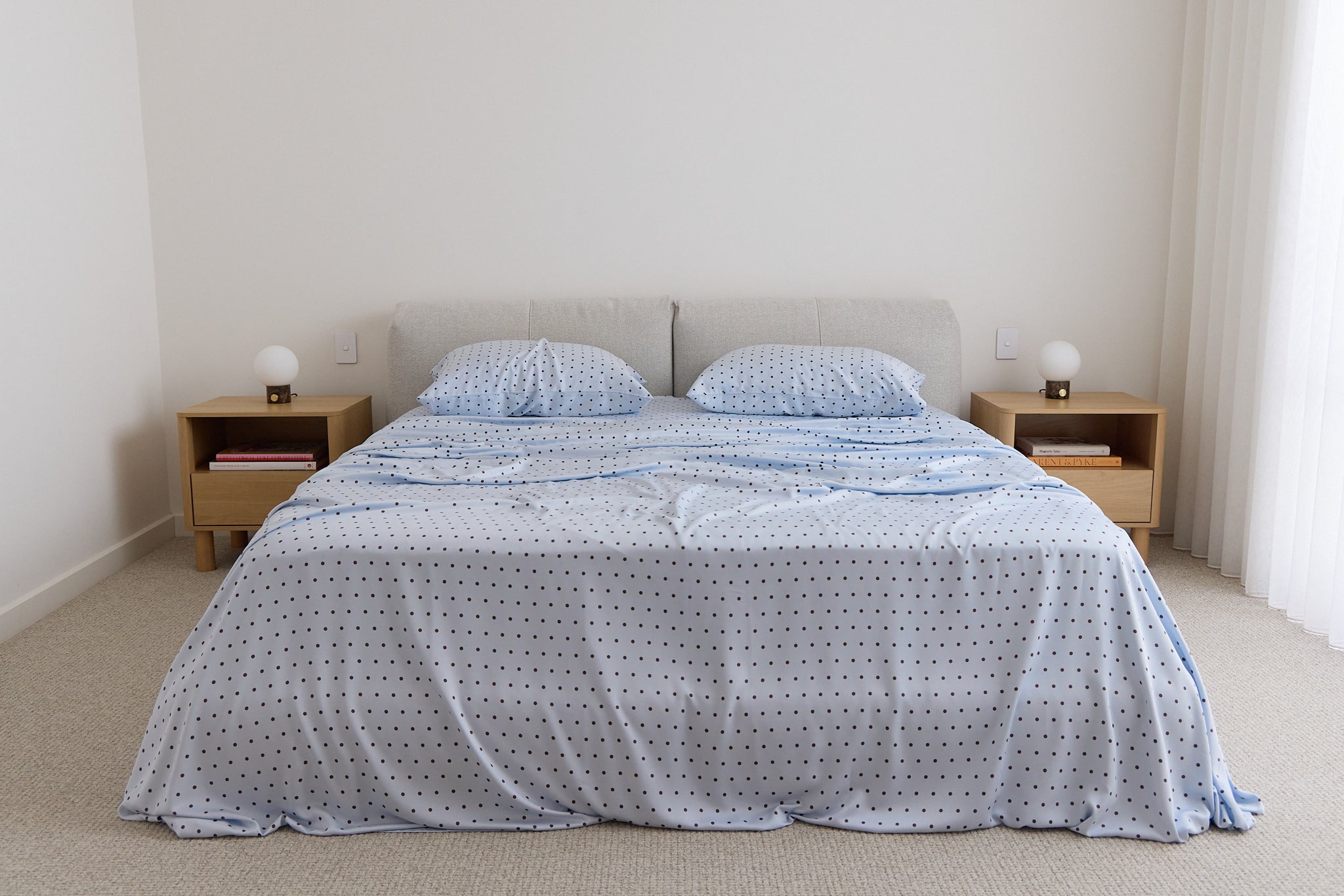 Sky Polka Dot Bamboo Sheet Set