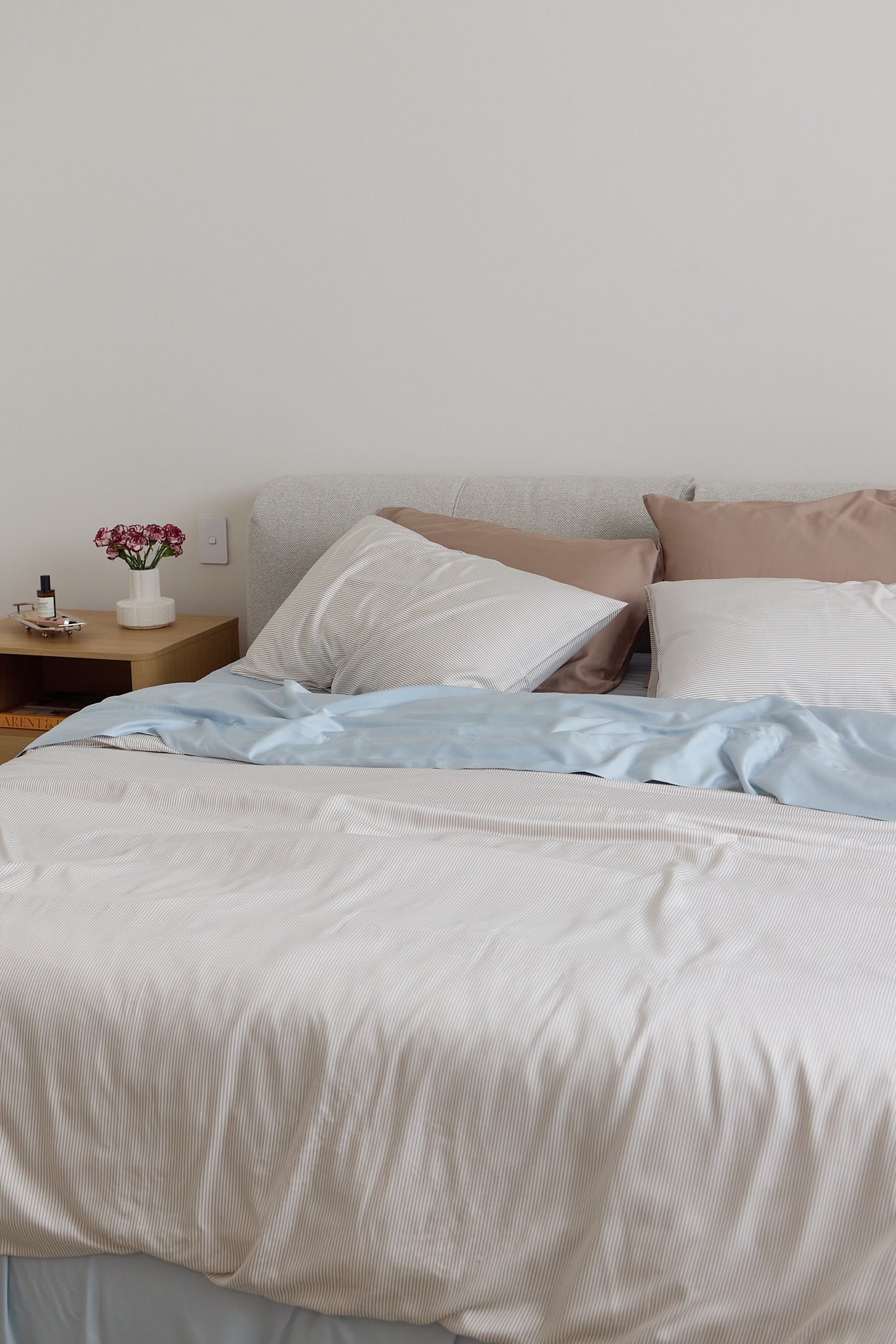 Latte Stripe Bamboo Quilt Cover