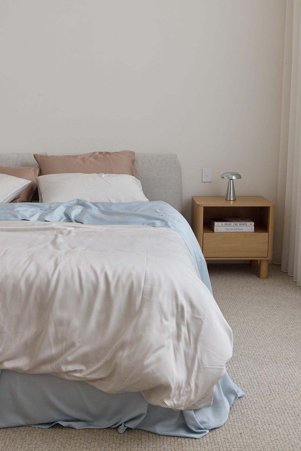 Latte Stripe Bamboo Quilt Cover